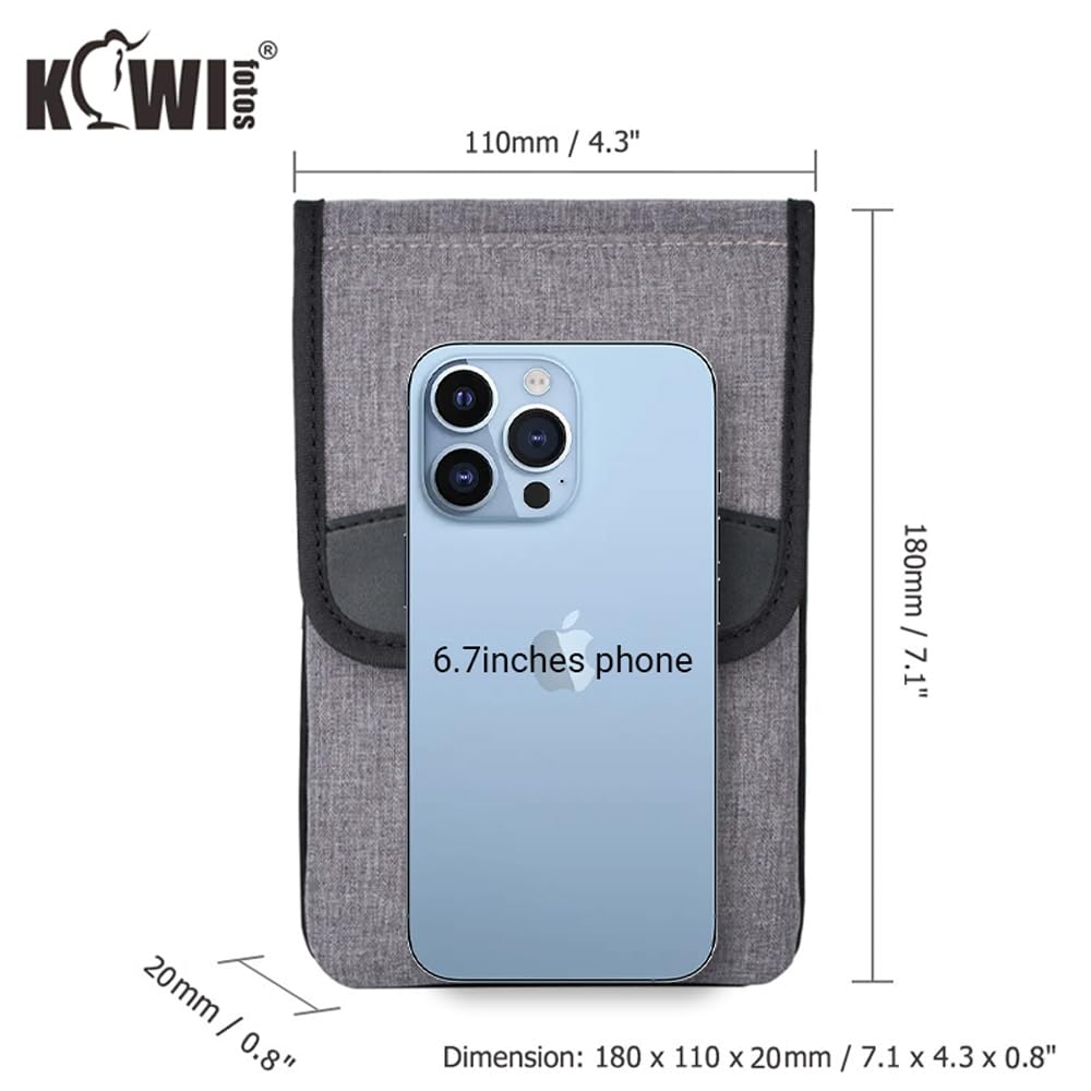 KIWIFOTOS KIWIFOTOS Travel Cell Phone Pouch Belt Pouch Phone Holster Crossbody Bag with Shoulder Strap for iPhone17 16 15 14 Pro Max Holder with Neck Lanyard - View 5 of 9