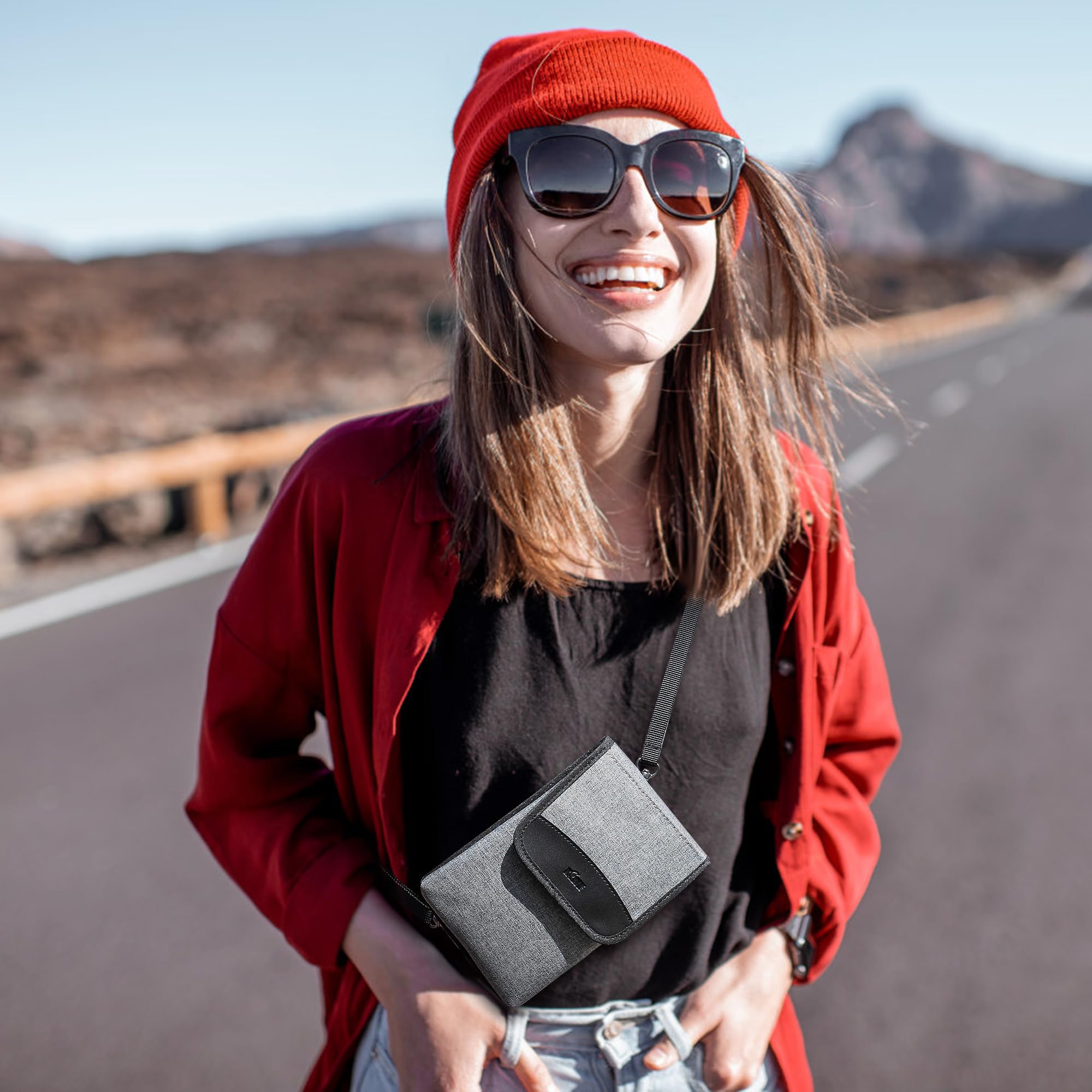 KIWIFOTOS KIWIFOTOS Travel Cell Phone Pouch Belt Pouch Phone Holster Crossbody Bag with Shoulder Strap for iPhone17 16 15 14 Pro Max Holder with Neck Lanyard - View 6 of 9