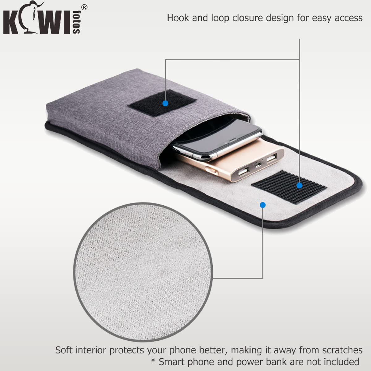 KIWIFOTOS KIWIFOTOS Travel Cell Phone Pouch Belt Pouch Phone Holster Crossbody Bag with Shoulder Strap for iPhone17 16 15 14 Pro Max Holder with Neck Lanyard - View 8 of 9