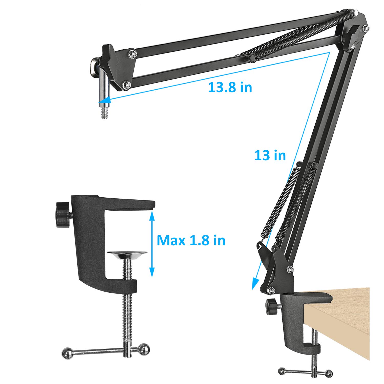 SUNMON K669B Mic Boom Arm with Foam Windscreen, Suspension Boom Scissor Arm Stand with Pop Filter Cover Compatible with Fifine K669B Microphone by SUNMON - View 5 of 6