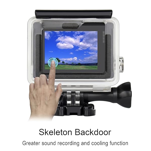 GEPULY GEPULY Skeleton Housing Case for GoPro Hero 4 3 Plus 3 Action Camera Protective Case with Skeleton and LCD Touch Backdoor - View 8 of 11