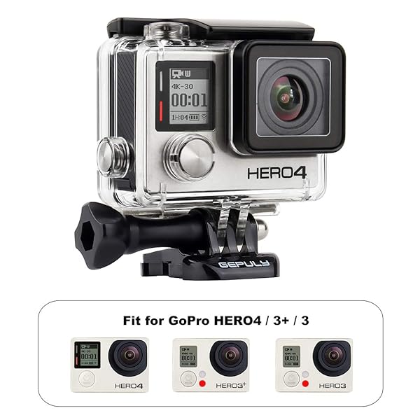 GEPULY GEPULY Skeleton Housing Case for GoPro Hero 4 3 Plus 3 Action Camera Protective Case with Skeleton and LCD Touch Backdoor - View 9 of 11