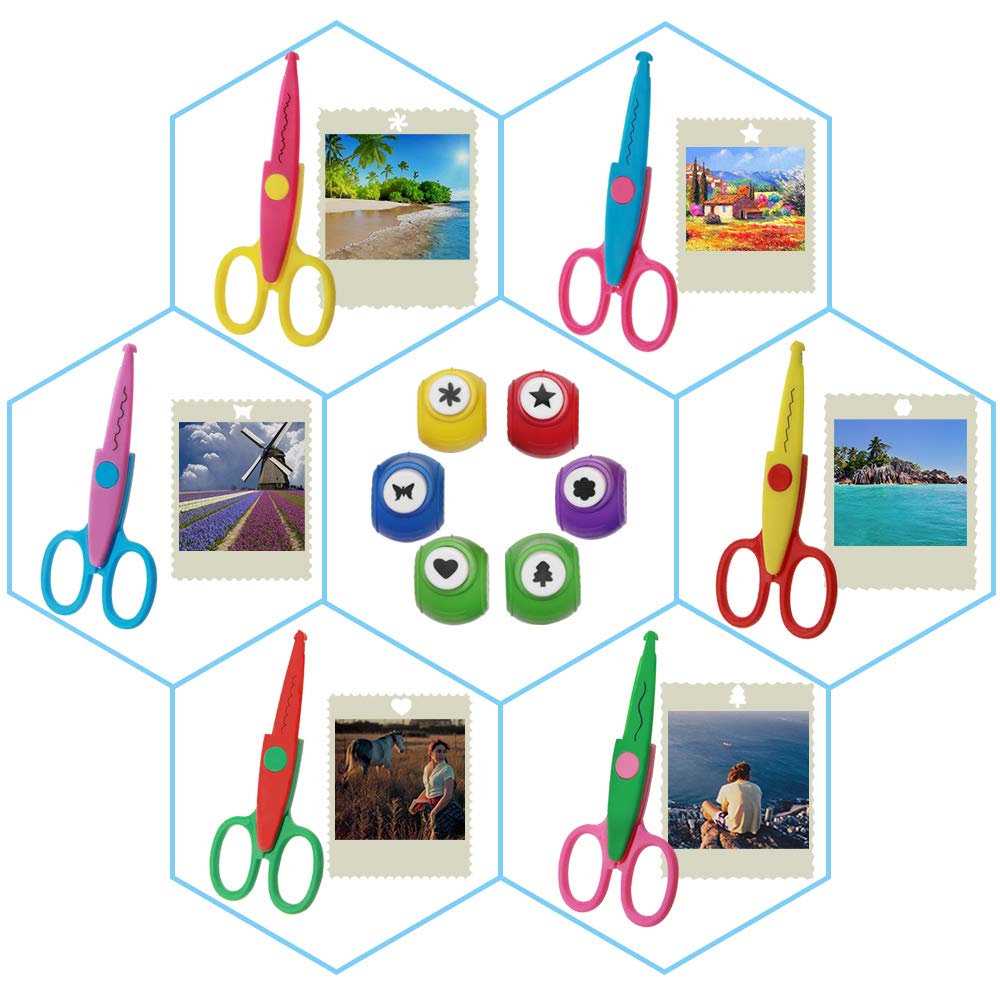 findTop Set of 12 Craft Punch and Creative Scissors for Scrapbooking Edging Paper Punch DIY Photo and Art Projects - View 9 of 9