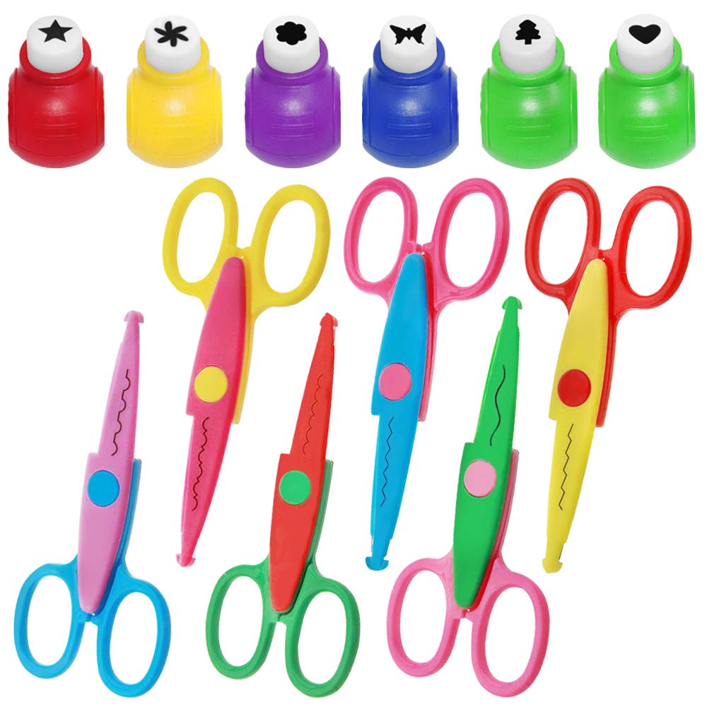 findTop Set of 12 Craft Punch and Creative Scissors for Scrapbooking Edging Paper Punch DIY Photo and Art Projects