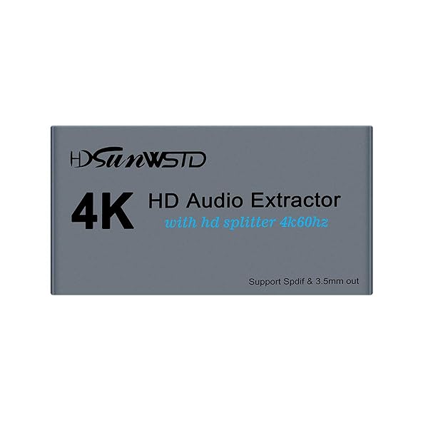 4K60Hz HDMI Audio Extractor & Converter: Splitter Box for Fire Stick, Xbox, PS5 - Optical SPDIF & 3.5mm Out