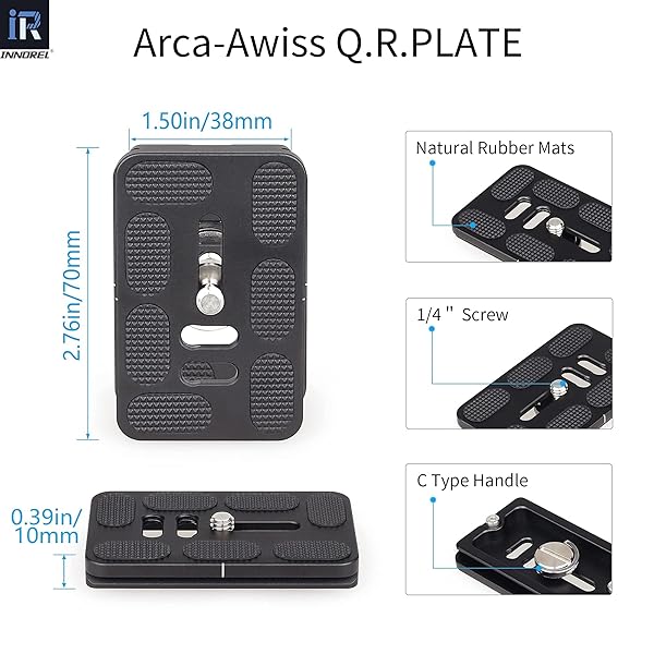 INNOREL INNOREL Low Profile Tripod Ball Head CNC Metal Camera Ballhead with Quick Release Plate for Tripods Monopod DSLR Camcorder Max Load 44lb - View 8 of 10