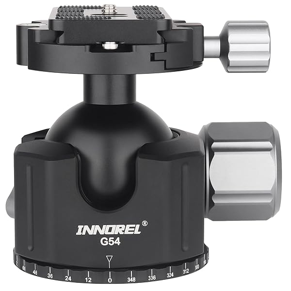 INNOREL INNOREL Low Profile Tripod Ball Head CNC Metal Camera Ballhead with Quick Release Plate for Tripods Monopod DSLR Camcorder Max Load 44lb - View 10 of 10