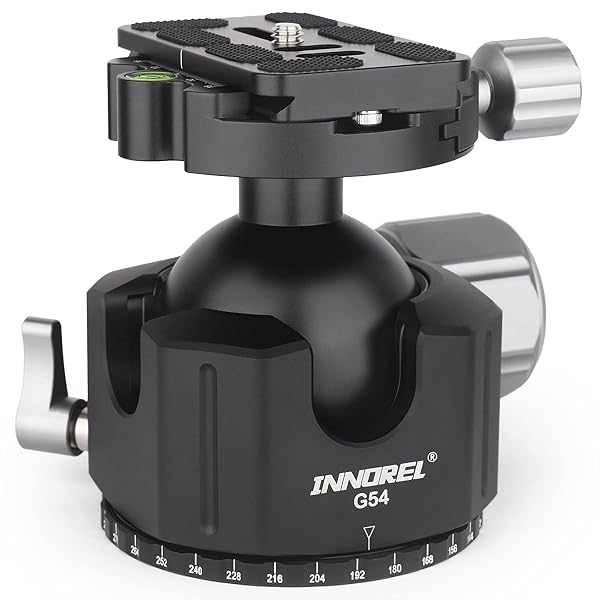 INNOREL INNOREL Low Profile Tripod Ball Head CNC Metal Camera Ballhead with Quick Release Plate for Tripods Monopod DSLR Camcorder Max Load 44lb - View 2 of 10