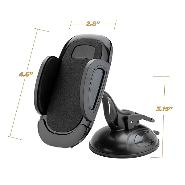 Scosche Scosche SUHWD-2PKXCES0 Suction Cup Phone Mount for Car Adjustable Locking Lever Phone Holder Black Pack of 2 - View 6 of 6