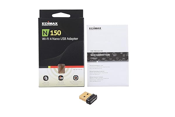 Edimax Edimax N150 Nano USB Wi-Fi 4 Adapter: 150Mbps, Plug-n-Play for Windows 11, Linux & Mac OS - Smallest Dongle for Fast Connectivity - View 5 of 7