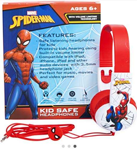 Spider-Man Spider-Man Kid Safe Headphones for Toddlers (Ages 2-5) - Over Ear, Padded, Web Design - View 3 of 3