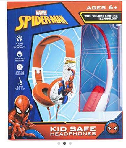 Spider-Man Spider-Man Kid Safe Headphones for Toddlers (Ages 2-5) - Over Ear, Padded, Web Design