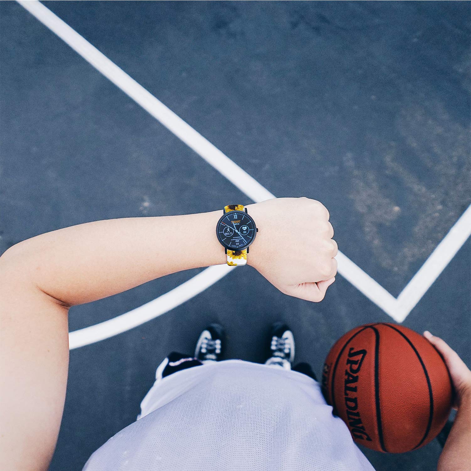 Universal Silicone Watch Band Replacement 20mm Soft Straps for Gizmo Samsung Galaxy Watch Active Gear Sport HUAWEI TicWatch White Sunflower - View 2 of 7