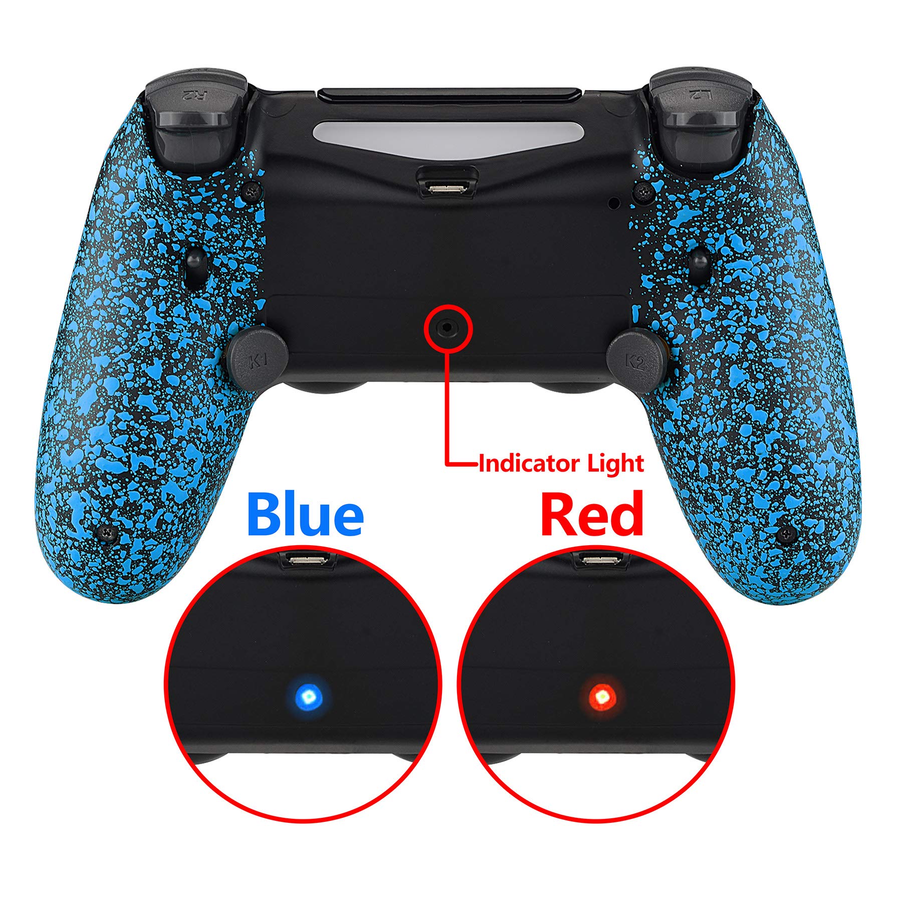 eXtremeRate Textured Blue Dawn 2.0 FlashShot Trigger Stop Remap Kit for PS4 Controller Upgrade Board Back Shell Buttons Trigger Lock - View 7 of 8
