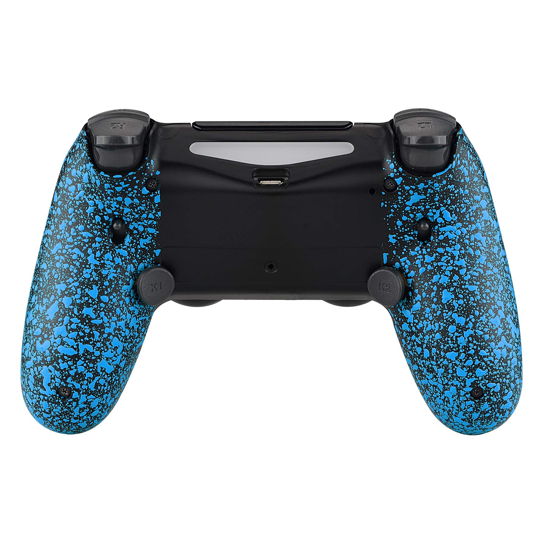 eXtremeRate Textured Blue Dawn 2.0 FlashShot Trigger Stop Remap Kit for PS4 Controller Upgrade Board Back Shell Buttons Trigger Lock