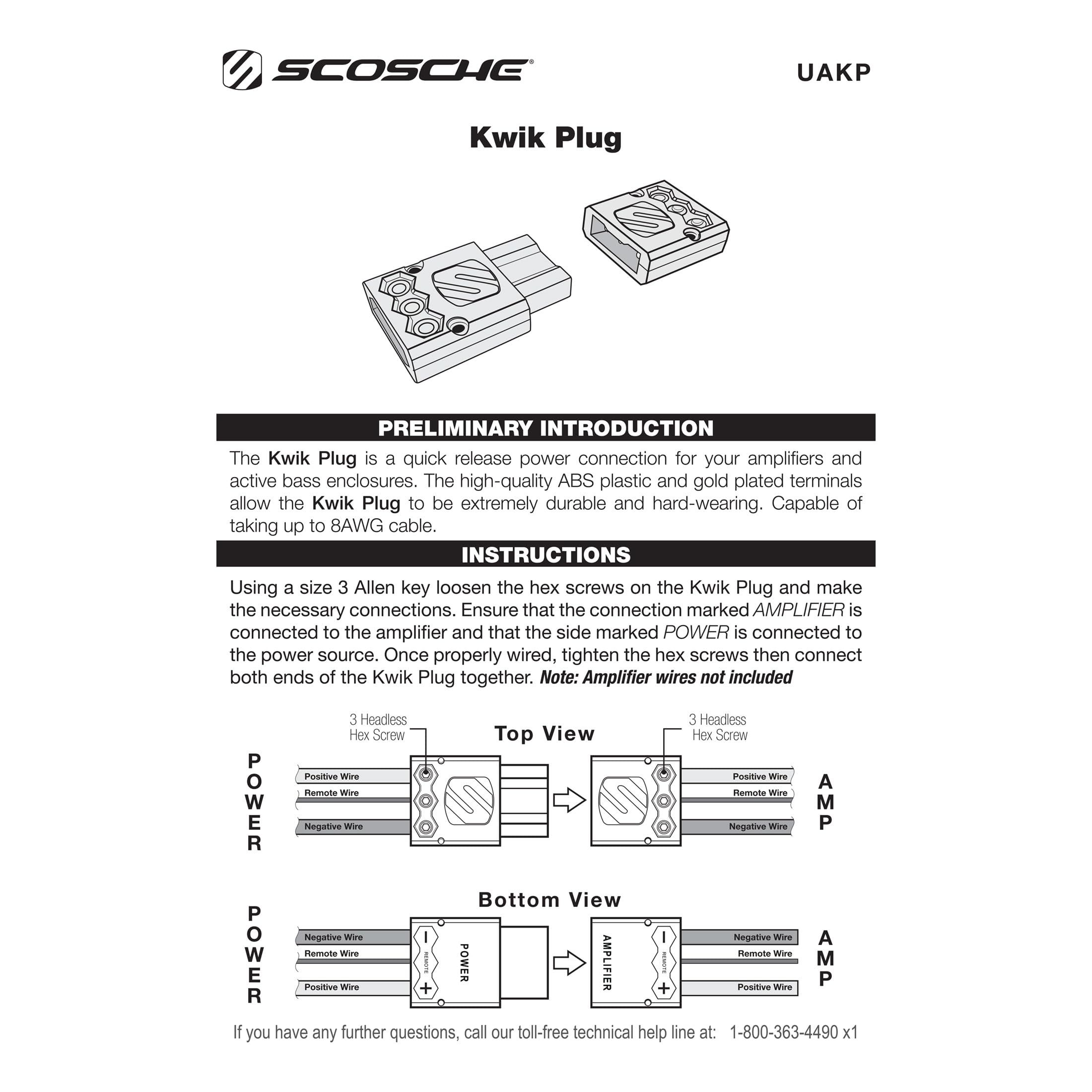Scosche Scosche UAKP Kwik Plug 8 AWG Quick Release Power Connector for Amplifiers and Bass Enclosures - View 6 of 6