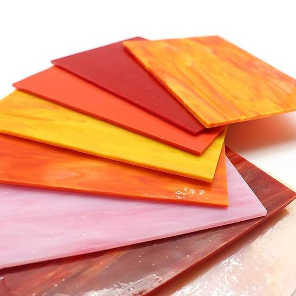 LITMIND LITMIND 8 Sheets Red Stained Glass Variety Pack - 4x6 Inch Mosaic Tiles for Art Crafts & Projects - View 4 of 9