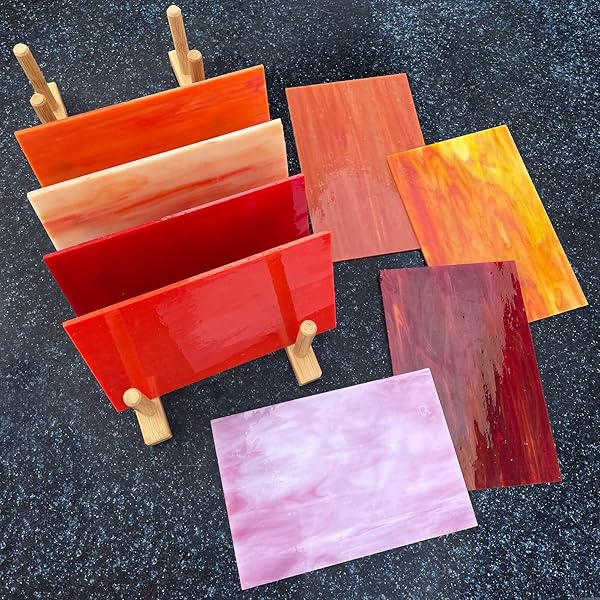 LITMIND LITMIND 8 Sheets Red Stained Glass Variety Pack - 4x6 Inch Mosaic Tiles for Art Crafts & Projects - View 6 of 9