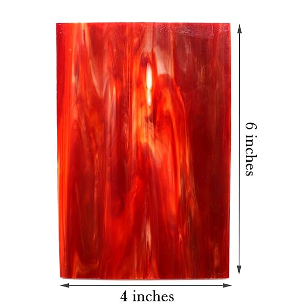 LITMIND LITMIND 8 Sheets Red Stained Glass Variety Pack - 4x6 Inch Mosaic Tiles for Art Crafts & Projects - View 9 of 9