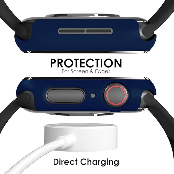 Pokanic Pokanic 2 Pack Tempered Glass Case for Apple Watch 1/2/3/SE - Full Screen Protector, Midnight Blue, 38mm - View 5 of 11