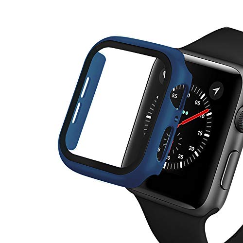 Pokanic Pokanic 2 Pack Tempered Glass Case for Apple Watch 1/2/3/SE - Full Screen Protector, Midnight Blue, 38mm - View 9 of 11
