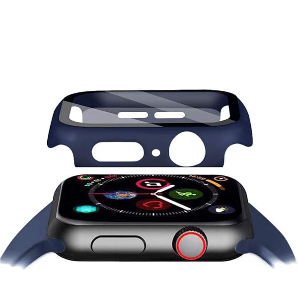 Pokanic Pokanic 2 Pack Tempered Glass Case for Apple Watch 1/2/3/SE - Full Screen Protector, Midnight Blue, 38mm - View 10 of 11