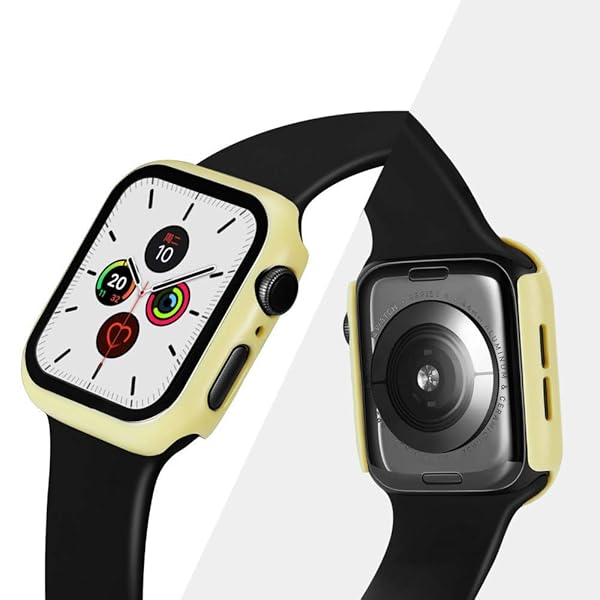 Pokanic Pokanic 2 Pack Tempered Glass Case for Apple Watch SE/6/5/4 - Full Body Screen Protector, Scratch Resistant, Wireless Charge, Yellow 40mm - View 8 of 10