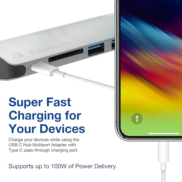 Verbatim Verbatim 6-in-1 USB C Hub: Compact USB Hub with 4K HDMI, Ethernet, SD Reader & 2 USB 3.0 Ports for Laptops - View 8 of 9