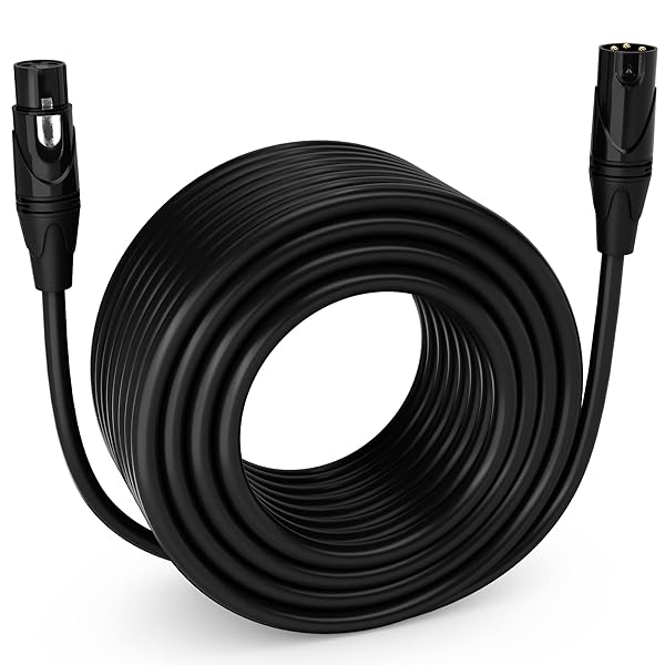 LyxPro LyxPro 200 Feet XLR Microphone Cable Balanced Male to Female 3 Pin Mic Cord for Professional Audio Performance and Recording Devices Black - View 3 of 9