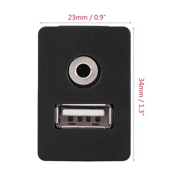 EVGATSAUTO 3.5mm AUX Extension Mount with USB Port for Car and Boat Dash Flush Mount Cable Panel - View 4 of 11