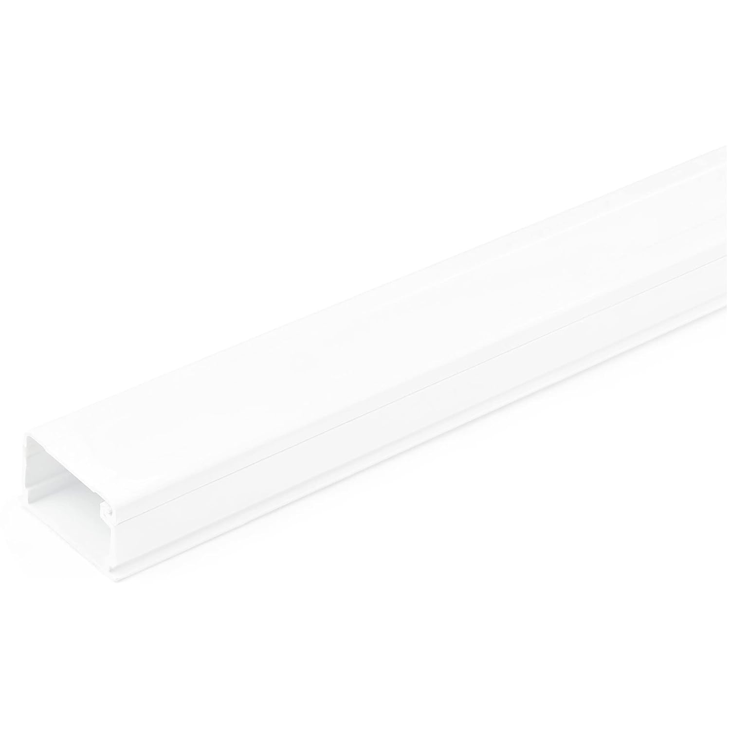 StarTech Solid Cable Management Raceway 6ft PVC Wall Wire Duct System with Adhesive Tape and Cover for Network and Power Cords