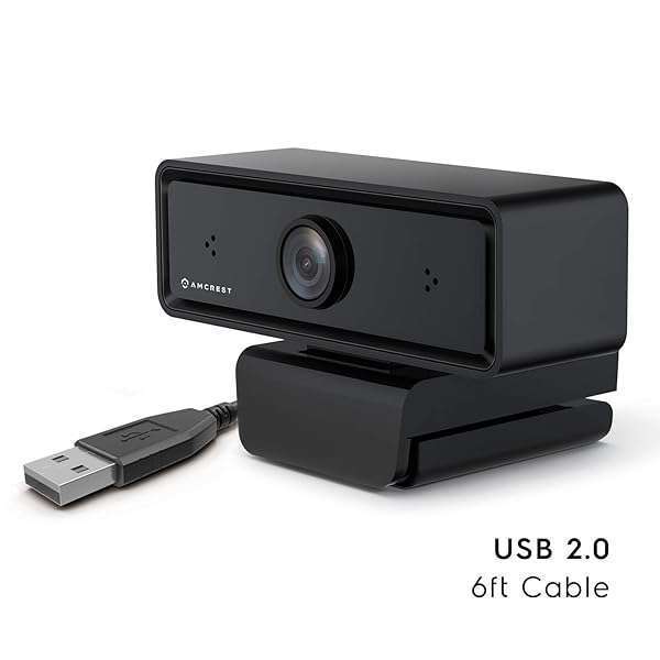 Amcrest Amcrest 1080P Webcam with Microphone & Privacy Cover - Ideal for Zoom, Skype, Online Classes & Meetings - View 6 of 8