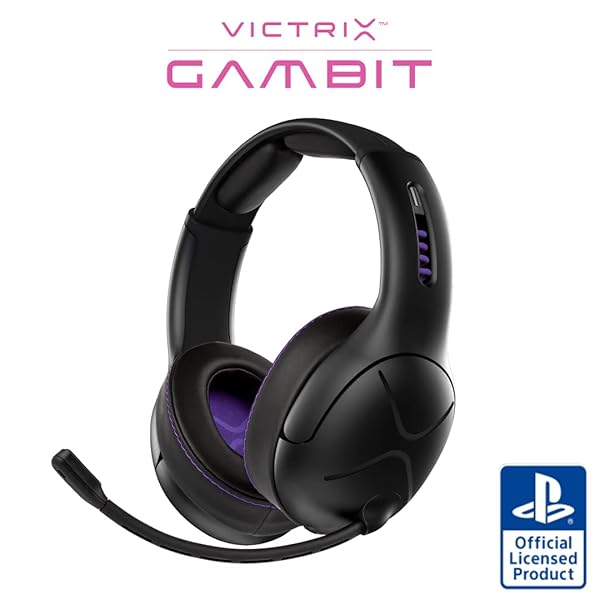 PDP Victrix Gambit Black Gaming Headset: Wireless & Wired, PS4/PS5, Noise Cancelling, Esports-Ready Pro Audio - View 2 of 6