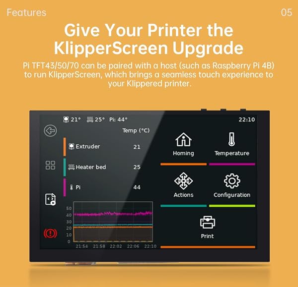 BIQU BigtreeTech Upgrade PI TFT50 V2.1 5in Capacitive Touch Screen LCD Display for Raspberry Pi 4 3 2 Model B RPi 1 B B+ A A+ 3D Printer Controller - View 4 of 11
