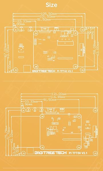 BIQU BigtreeTech Upgrade PI TFT50 V2.1 5in Capacitive Touch Screen LCD Display for Raspberry Pi 4 3 2 Model B RPi 1 B B+ A A+ 3D Printer Controller - View 9 of 11