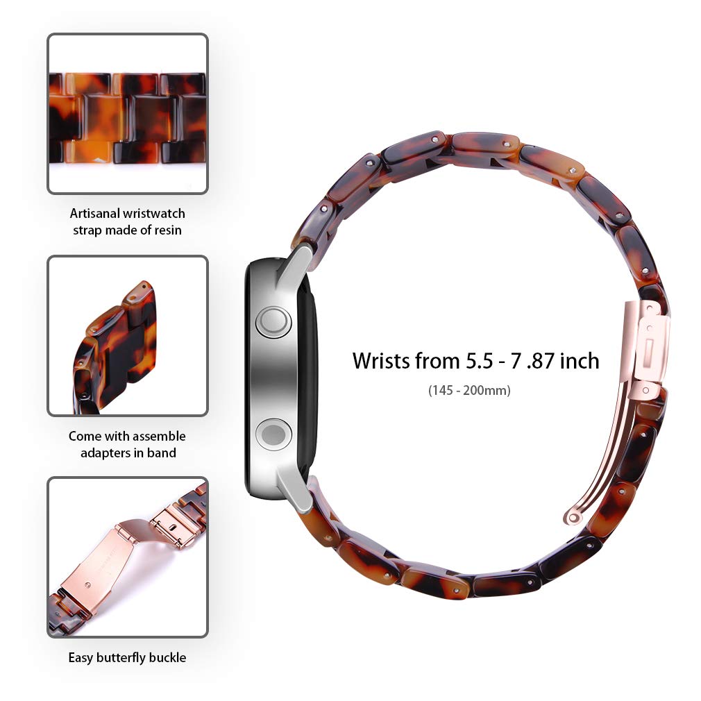 Chofit Resin Bands Compatible with Galaxy Watch4 40mm 44mmGalaxy Watch4 Classic 42mm 46mmGalaxy Watch3 41mm Watchband 20mm Resin Watch Strap Band Stainless - View 2 of 5