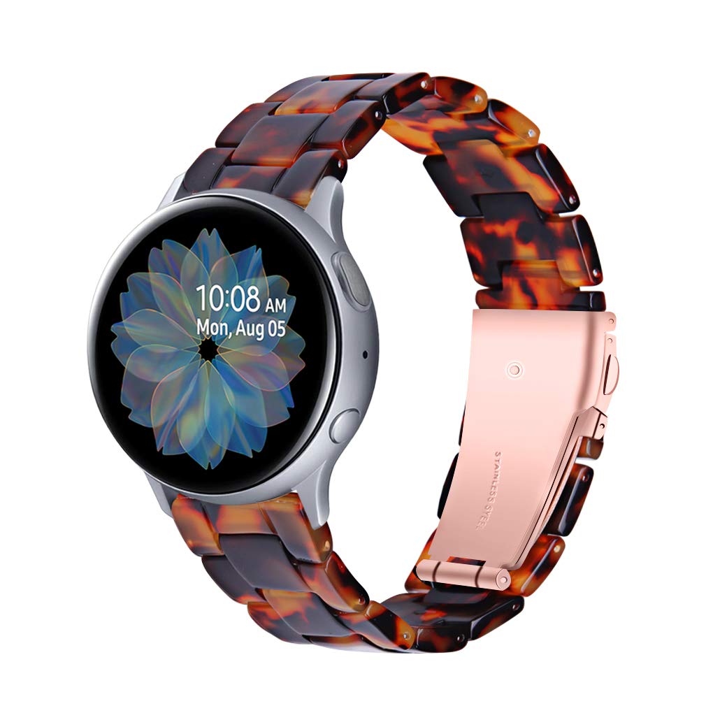 Resin Bands Compatible with Galaxy Watch4 40mm 44mmGalaxy Watch4 Classic 42mm 46mmGalaxy Watch3 41mm Watchband 20mm Resin Watch Strap Band Stainless