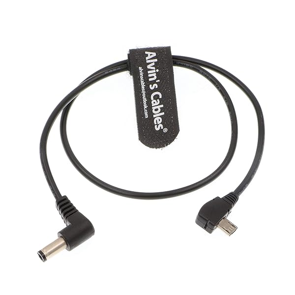 Alvins Cables Micro USB Right Angle to 21 DC Barrel Motor Power Cable for Tilta Nucleus Nano