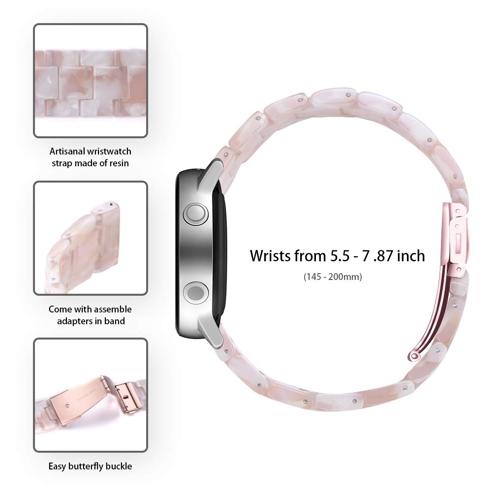 Chofit Resin Bands Compatible with Galaxy Watch4 40mm 44mmGalaxy Watch4 Classic 42mm 46mmGalaxy Watch3 41mm Watchband 20mm Resin Watch Strap Band Stainless - View 2 of 6