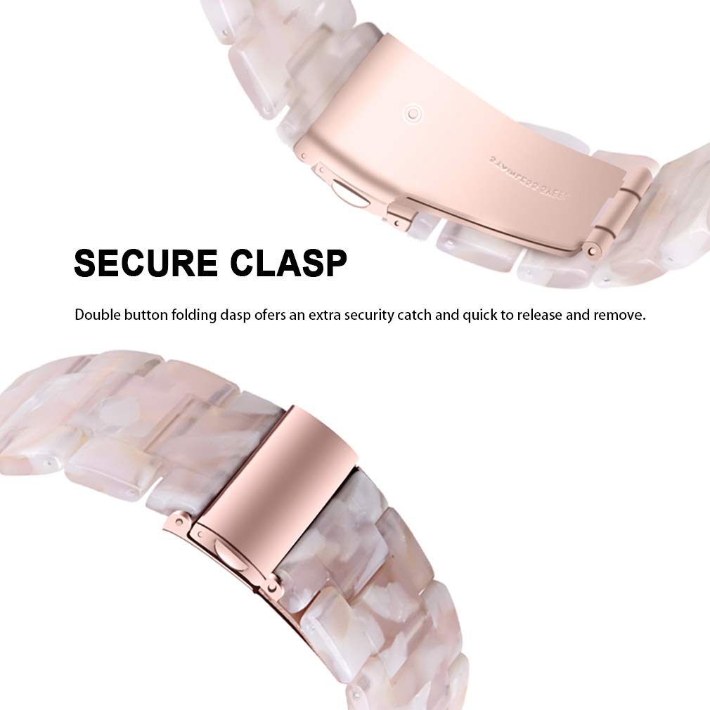 Chofit Resin Bands Compatible with Galaxy Watch4 40mm 44mmGalaxy Watch4 Classic 42mm 46mmGalaxy Watch3 41mm Watchband 20mm Resin Watch Strap Band Stainless - View 3 of 6