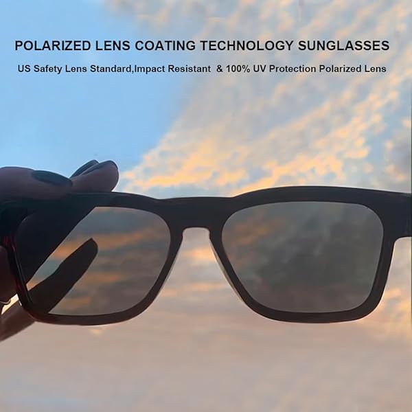 OhO sunshine Shop OhO Smart Glasses: Polarized Bluetooth Sunglasses with UV Protection & Voice Control - Unisex Blue Lens - View 7 of 7