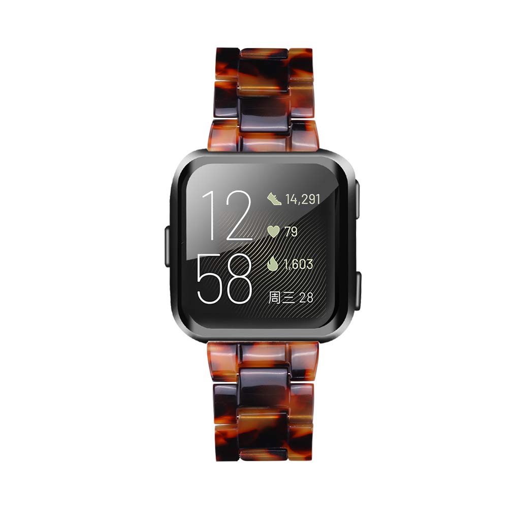 Chofit Chofit Resin Bracelet for Fitbit Versa 2 Versa Lite Standard Watch Band for Men and Women Tortoise Design 7.9 Inches Stainless Steel Buckle - View 4 of 7
