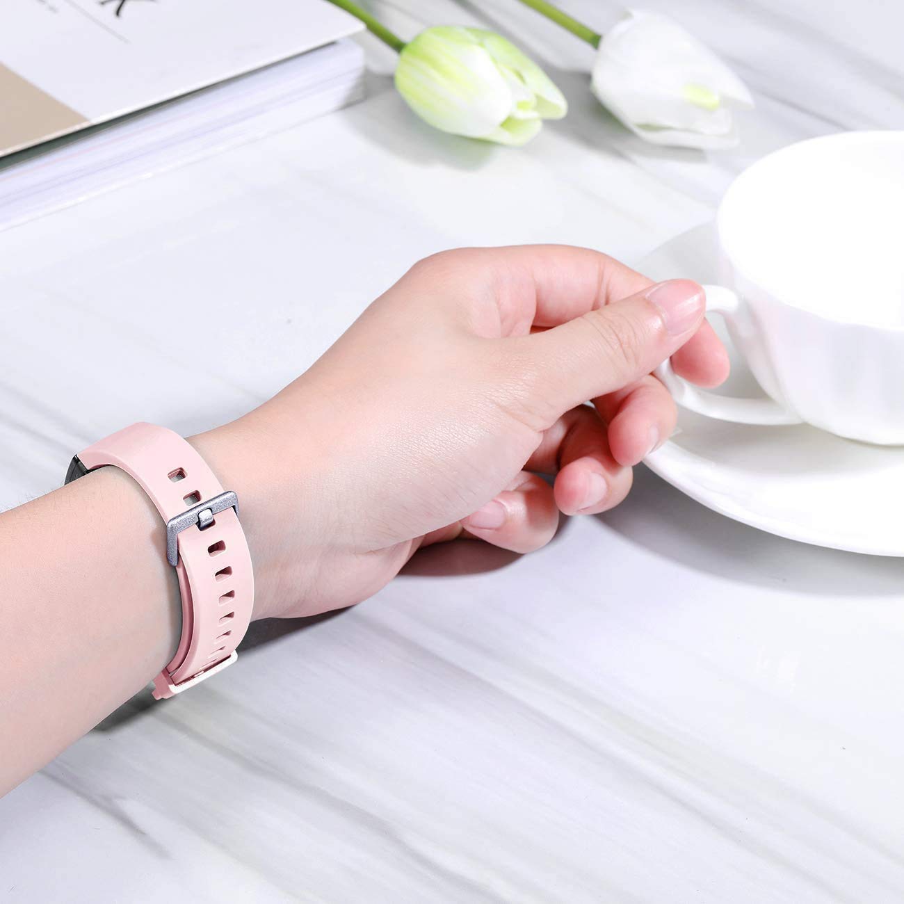 Wepro Wepro Band Compatible with Fitbit Inspire 2 Bands for Women, Soft Band Compatible with Fitbit Inspire Bands, Replacement Wristbands Accessories for - View 6 of 9