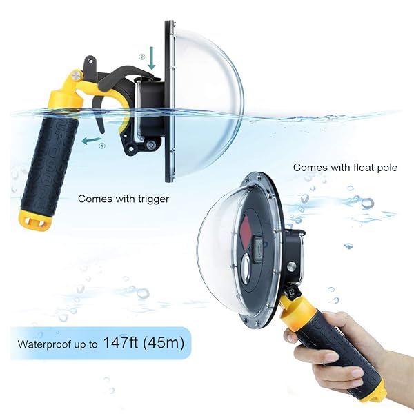 SOONSUN SOONSUN Dome Port for GoPro Hero 8: 147ft Waterproof Housing with Red Filter & Macro Lens for Stunning Underwater Photography - View 10 of 11