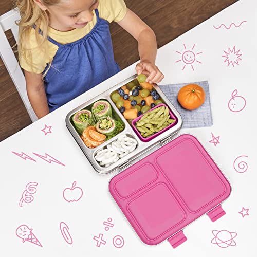 Bentgo Buy Bentgo Kids Stainless Steel Lunch Box - Eco-Friendly, Leak-Resistant, 3-Compartment Bento for Ages 3+, BPA-Free, Dishwasher Safe - View 4 of 8