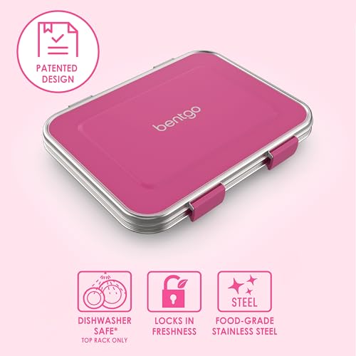 Bentgo Buy Bentgo Kids Stainless Steel Lunch Box - Eco-Friendly, Leak-Resistant, 3-Compartment Bento for Ages 3+, BPA-Free, Dishwasher Safe - View 5 of 8