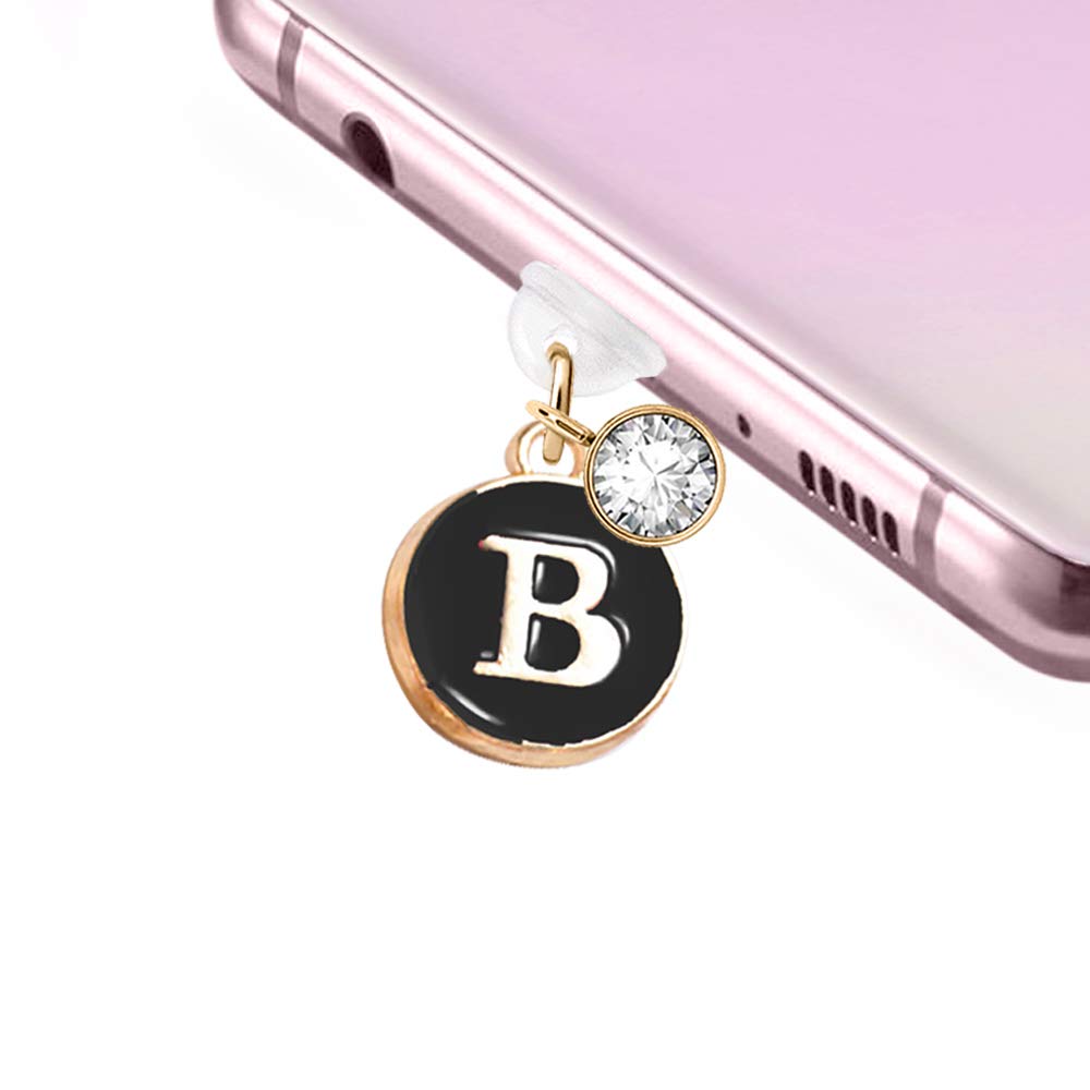 ELISE & FONDA ELISE & FONDA TP28 Type-C Anti Dust Plug & Phone Charm for Samsung, Huawei, OnePlus, Xiaomi, Oppo - Black