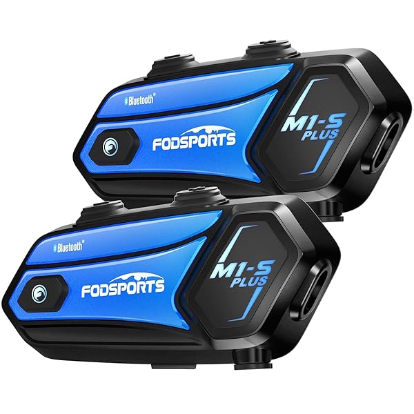 Fodsports FODSPORTS M1-S Plus Bluetooth Headset: 10-Rider Intercom, Music Sharing, HRSQS Speakers, & One-Click Pairing - 2 Pack