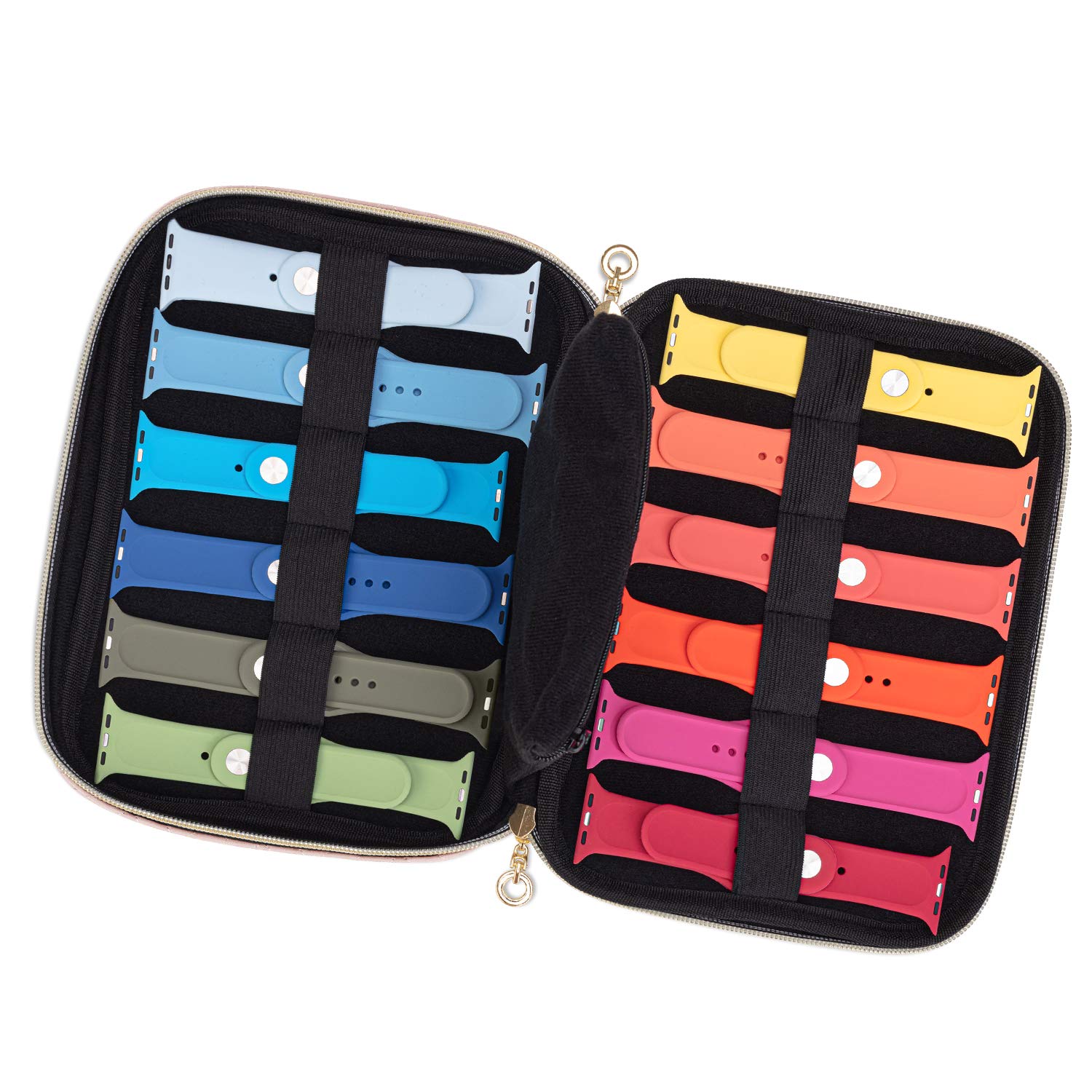 Teamoy Teamoy Watch Band Storage Case for 12 Straps Travel Organizer Compatible with All Apple Watch and Smart Watch Bands Misty Rose - View 3 of 9