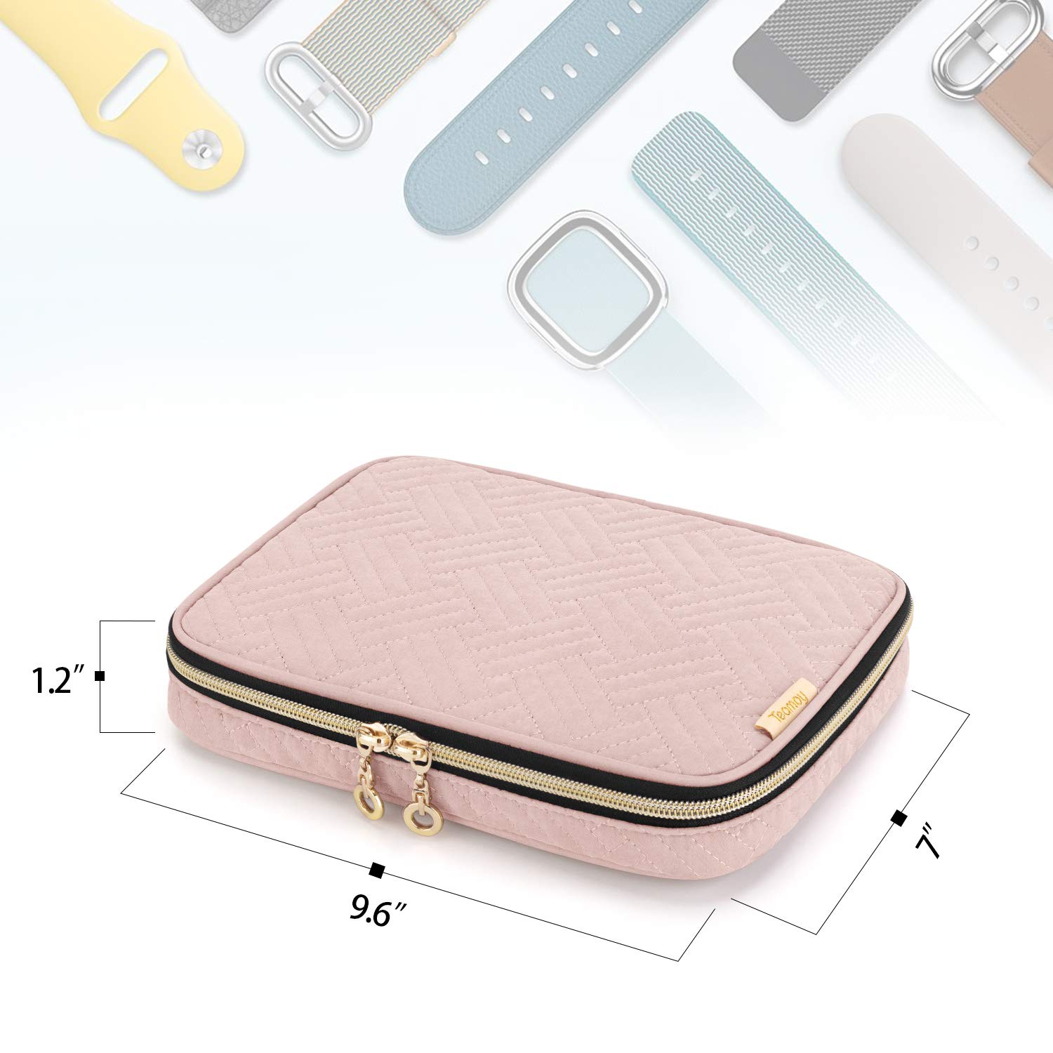 Teamoy Teamoy Watch Band Storage Case for 12 Straps Travel Organizer Compatible with All Apple Watch and Smart Watch Bands Misty Rose - View 5 of 9